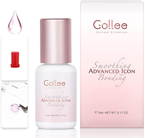 GOLLEE Colla Extension Ciglia Professionali colla ciglia extension Jelly rosa ciglia colla trasparente impermeabile (0.17fl.oz / 5ml) / 1-2 Secondi/Ritenzione 6-7 Settimane/Solo per uso professionale