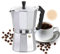FainFun Moka 6 Tazze, Moka per Caffe 6 Tazze, Caffettiera 6 Tazze, Caffettiera Alluminio Prestige, Caffettiera Espresso Gas, Caffettiera da Campeggio, Argento