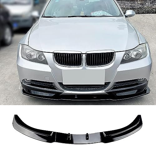 AMAIR Auto Frontlippe Frontspoiler für BMW 3 Series E90 E91 320i 325i 2005-2008,Frontlippe Spoiler Protector Car Styling Karosserie-Anbauteile, A/Black