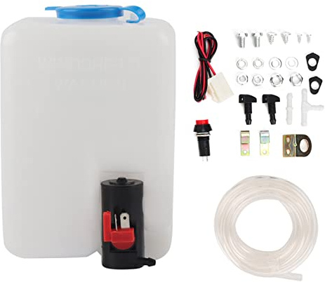 Serbatoio Tergicristallo, Kit Lavatrice Universale Pompa di Pulizia 12V 1.8L Kit Serbatoio Serbatoio Lavacristallo di Ricambio Per Auto UTV ATV Barca