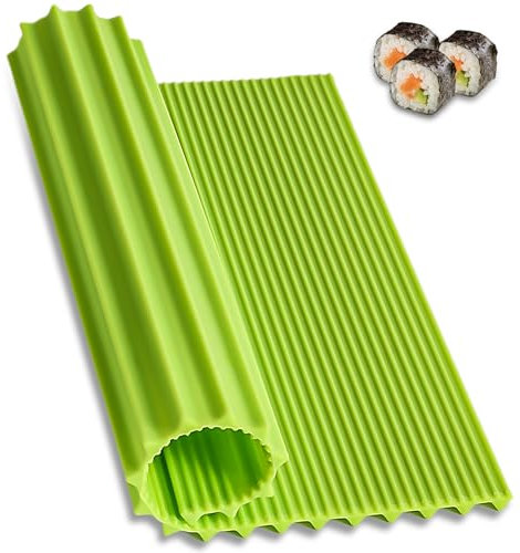 Gjinxi Silikon Sushi Matte, Maker und Roller DIY für Anfänger - Bambusmatte für Sushi Rollen, Party, Picknick und Reisen