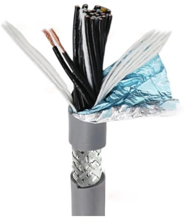 Apparecchiature di comunicazione Cavo multicore resistente al calore TRVVP Filo a doppia schermatura 26/24/22/20/18AWG 10/12/14/16/20/24 nuclei Cavo CNC resistente all'olio grigio Fili e cavi(14Cores