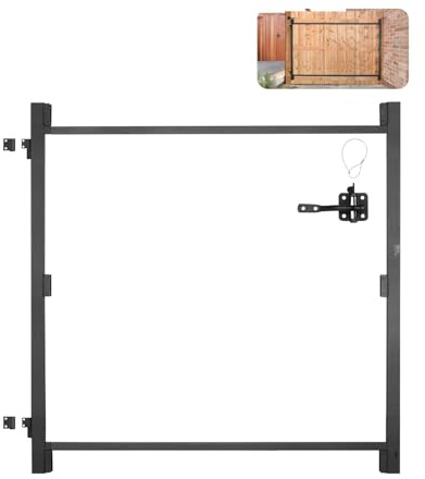 VEVOR Gate Building Kit, Fits 60 to 96 in Wide Openings, Up from 4 to 5 ft High Fence, Adjustable Gate Building Kit, Anti Sag Full Gate Frame Kit with Latch Lock and Screws, for Wooden Fence, Iron