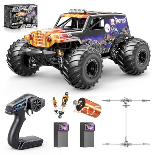Womaqu Macchina Telecomandata Professionale Brushless 1:14, RC Car 4WD Off-Road 68 km/h con Ammortizzatori a Olio, 2 Batterie 3S LiPo 1200mAh, Macchina Radiocomandata ad Alte Prestazioni per Adulti