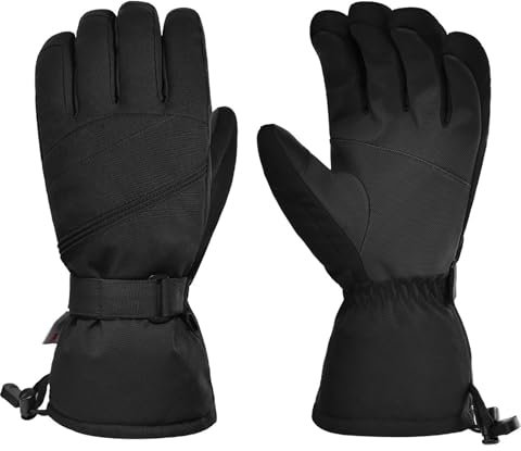 ZWTPGKRD Skihandschuhe für Damen und Herren, Winterhandschuhe, wasserabweisend, warm, Snowboard-Handschuhe, Touchscreen-Handschuhe