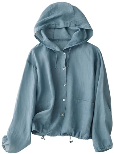 RLEHJN Femme Veste Anti-UV À Capuche Rashguard À Manches Longues Vestes Décontracté De Couleur Unie Vêtements UV Femme Léger Veste De Sport Haut Mince Avec Fermeture Éclair Et Poches
