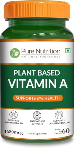 Pure Nutrition Vitamina A Beta Caroteno a base de plantas, 4934iu, apoyo para la salud de la piel, los ojos y el sistema inmunológico | Sin OMG