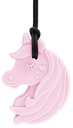 ARK Collana da masticare con unicorno, per bambini, in silicone senza BPA, aiuto per la dentizione e stimolazione sensoriale, in 7 colori e 3 gradi di durezza, aiuto per la masticazione per