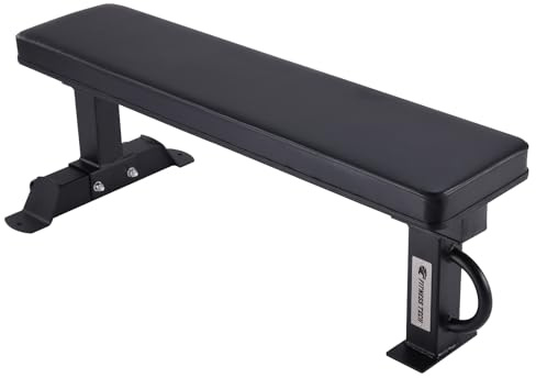 Banco Plano con Ruedas Fitness Tech – Banco de Musculación Profesional – Estructura de Acero – Entrenamiento con Mancuernas y Pesas – Home Gym y Gimnasio