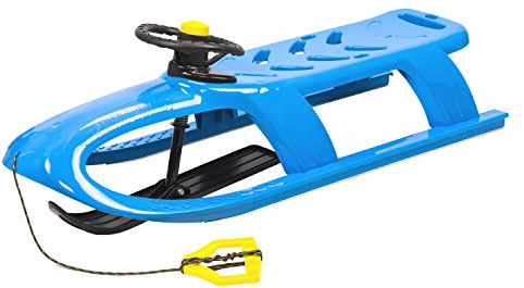 Trineo alto con pala direccionable por volante, con deslizadores de acero, y cuerda, modelo Bullet Control