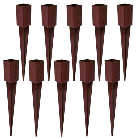 Garden Mile Heavy Duty Garden Fence Post Holder - Large Fence Post Spikes Support Rust Resistant Metal Fence Stakes 3 - Easy-Grip Drive-In Fence Post Repair for Fence Building, Pergola - Pack of 10