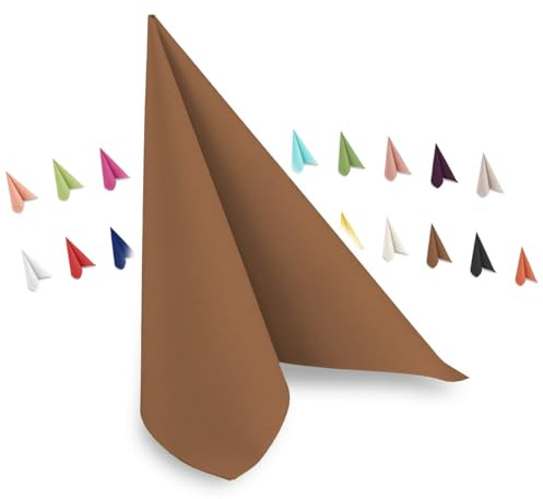Hypafol Airlaid-Serviette braun | 50 St. | unterschiedliche Farben für jeden Anlass | 40 x 40 cm | abgestimmt auf Einrichtung & Dekoration | für Gastronomie und Zuhause