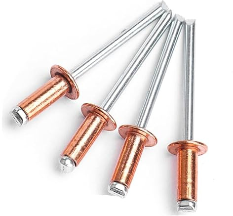 M2.4 M3.2 M4 M4.8 Rivetti ciechi in rame Testa T2 Chiodi a strappo in rame Tipo aperto Chiodi a testa tonda in rame a testa tonda GB12618.520-M2.4,5mm (20 pezzi)