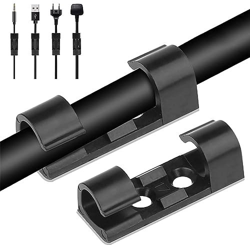 60Stück Selbstklebende Kabelhalter Kabelclips, Kabelklemmen, keine Spur Kabelmanagement, Lichtclips Kabel Organizer Kabel Clips für Management Diverse Kabel