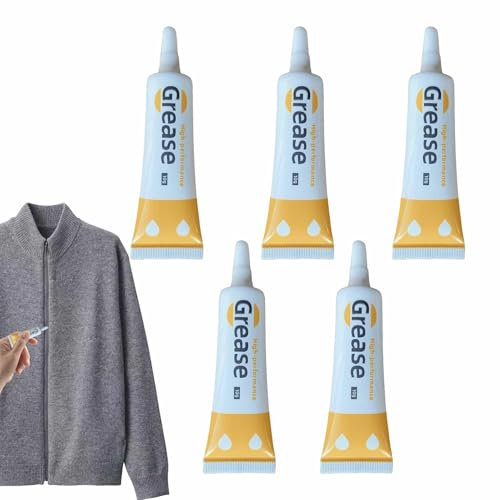 Lubricante de cremallera para cremalleras de metal - Lubricante de cremallera, tubo lubricante de protección de cremallera de 5 piezas - Lubricación del núcleo de bloqueo, reparación atascada, manteni