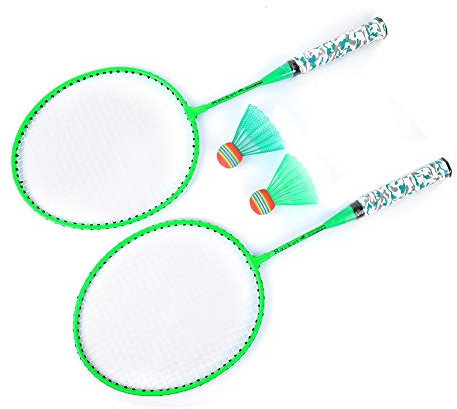 Tbest Balle de Raquette de Badminton pour Enfants Ensemble pour Les Enfants, Les Couleurs Néon, Structure Durable, 5-12 Ans, Coordination des Yeux à la Main, avec des Activités de Plein Air, pour Un