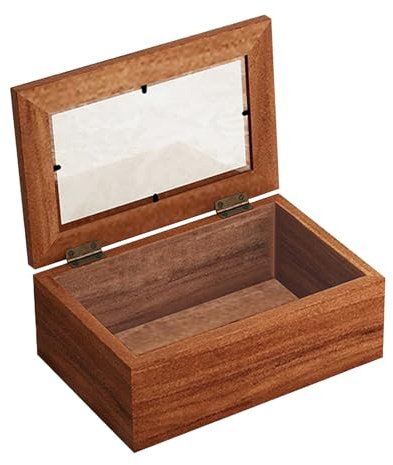 RadianceBiz Caja de Madera con Tapa Cajita Vintage para Joyas Y Accesorios, Almacenamiento Multifuncional Anillos, Collares Relojes Regalos Cristal Guardar Joyas Antigua Resistente Objetos Diversos S