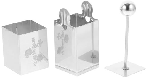 iplusmile Tagliatofu in Acciaio Inossidabile per Uso in Cucina Forma a Fiore di Crisantemo, Affettatrice per Tofu e Gelatina, Lame per Taglio Fine e Conservazione Comoda