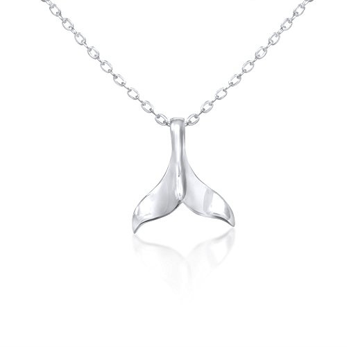Collar Colgante cola de ballena para Chica, Mujer Joven en plata de ley 925 con cadena de plata de 40 cm, Gargantilla Surf Cola de Sirena en Caja de Regalo