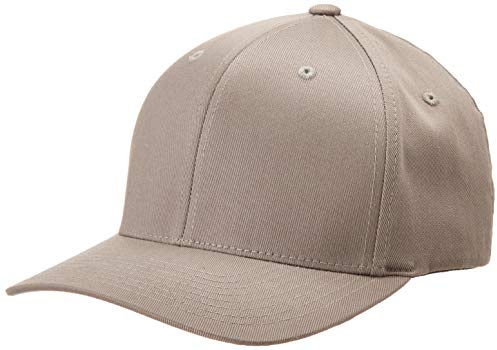 Flexfit Men's Wooly Combed Twill Fitted Baseball Cap, Gray, Small-Medium