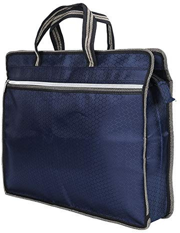 Fyearfly Sac De Classement en Tissu Oxford - Sac De Classement Portable en Tissu Oxford étanche avec Fermeture à Glissière Organisateur De Documents De Réunion d'affaires(Bleu)