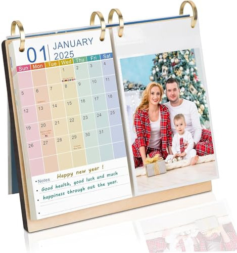ZEEYUAN Fotokalender 2026-2027 Tischkalender für eigene Fotos 10x15 zum Einstecken Kalender zum selber gestalten