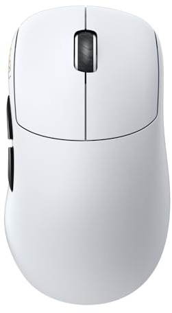 Lamzu Thorn Kabellose Gaming-Maus, Ultraleicht, 52 g, 26000 DPI, ergonomisch, optischer Schalter, silberfarbener TTC-Encoder, PAW3395 Sensor, MCU Nordic 52840 Polarweiß, 4K-kompatibel