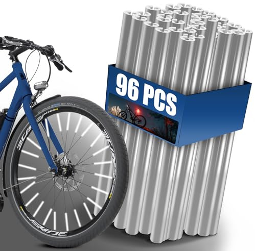 Votoko Lot de 96 réflecteurs de rayons de vélo, visibilité à 360°, montage facile, réflecteurs de rayons de vélo pour toutes les roues à rayons disponibles