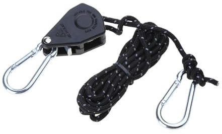 Cuerda ajustable resistente multiusos de nailon interior de trinquete para levantamiento de plantas, cordón de nailon para tienda de campaña, ajustador de polea de cuerda de camping