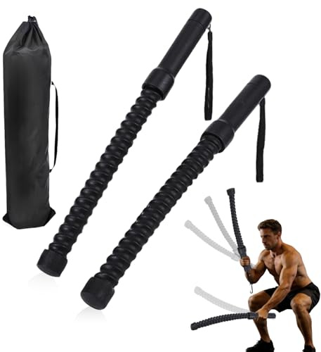 yolzhxe 2 Pièces Ropeless Battle Ropes, Portable Cordless Battle Ropes | Corde Musculation avec Sac de Rangement, pour Entraînement à Domicile, Salle de Sport