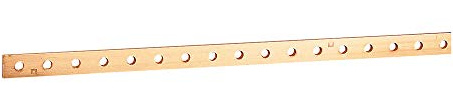 Barre cuivre plate rigide à trous taraudés section 18x4mm - 245A ou 200A admissibles - long. 990mm