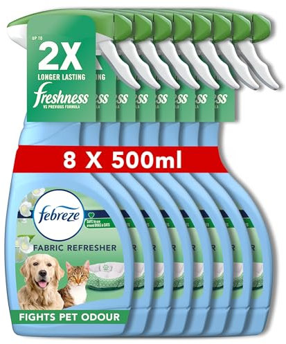 Febreze Fabric Freshener Spray, 4L (500ml x 8) – Pet Odour Fighter, Eliminates Odours, Refreshes Fabrics