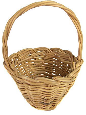 Kimmerle Miniatur Bügelkorb, Korb als Deko für Weihnachtskrippe o. Puppenhaus, 5 cm