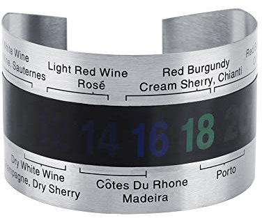 Termómetro para vino, termómetro para botella de vino, termómetro para pulsera, termómetro LCD para vino de acero inoxidable para botella, cerveza, vino tinto, pulsera, sensor de temperatura para la m