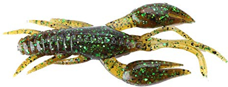 Akozon Krebsangelköder, 4pcs Silikon weicher Fischen-Langusten Köder Kunstköder für Karpfen Bass Fischen Frischwasser Salzwasser dunkelgrünes Krebs Angeln