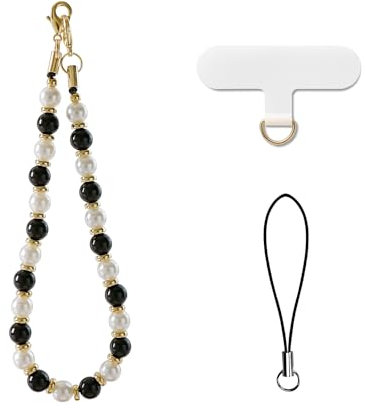 AOKSUNOVA Handykette Perlen Universal Handyanhänger Kurz Handyband Handschlaufe Handy Handyschmuck