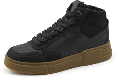 Paul Green Zapatillas altas para mujer con plantilla intercambiable, con forro cálido, Negro 01x, 37.5 EU