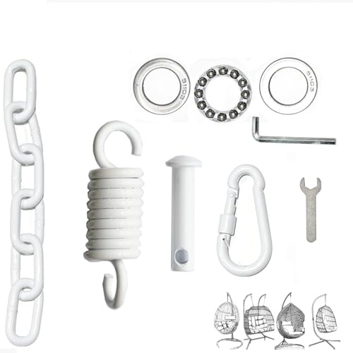 Kit de suspension pour balancelle de patio avec ressort et mousqueton, matériel de suspension pour chaise hamac – Capacité de charge de 250 kg, accessoires de montage pour chaise simple double œuf