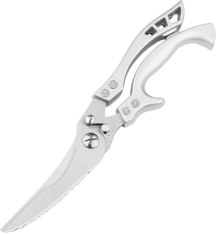 Tijeras De Acero Inoxidable Para Aves, Tijeras De Cocina Profesionales Con Bloqueo De Seguridad | Con Resorte, Ideales Para Huesos De Pollo, Carne, Pavo, Pescado Y Verduras