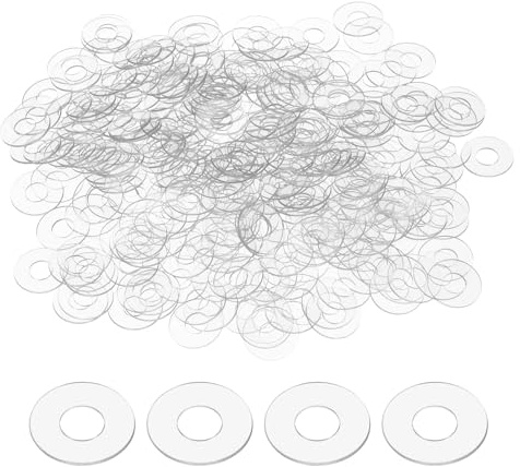 QUARKZMAN 300pcs Rondelles Plates PVC M5 5mm DI 12mm DE 0.5mm Épais Joint D'Étanchéité Anneau Entretoise Rondelles Métriques Remplacement Pour Tuyau D'Eau Robinet Douche Poignées Porte