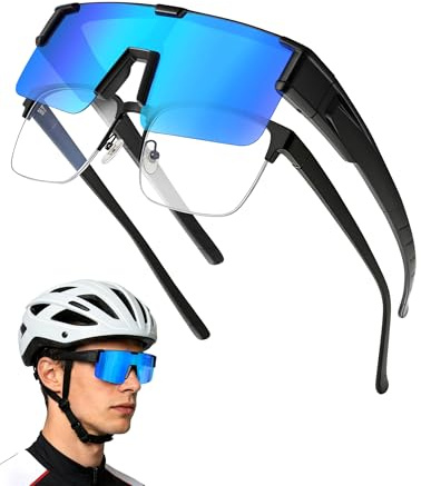 MELLIEX Surlunettes de Soleil, Lunette Velo Homme Lunettes de Soleil Femme Polarisées Protection UV400 Super léger TR90 Cadre pour Conduite Cyclisme Sport et Loisirs