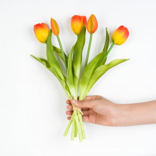 Generisch 6 pezzi bouquet di tulipani artificiali come veri, Real Touch, lattice, fiori artificiali come veri, per casa, matrimoni, feste, decorazioni fai da te