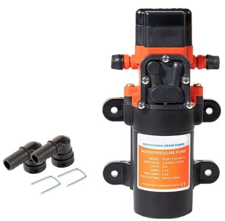 OPEUSLIEV Membranpump för havsvatten 40 PSI 12V 24V Tillbehör för fritidsbåtar Dusch WC Fritidsbåtar | Vattenpump Diaphragm Pump 40 PSI 12V 24V Yacht Boat Accessories Showers Toilets Fritid Boat (SFDP1-010-040-21 12v)
