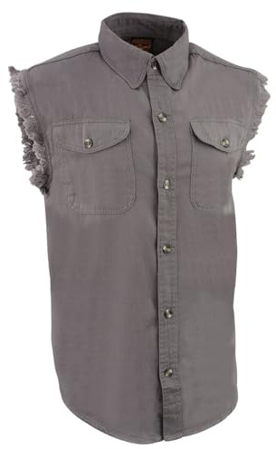 Milwaukee Performance - DM4004-GRY-LG Camisa de mezclilla sin mangas para hombre (gris, grande)