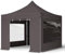 TOOLPORT Faltzelt Professional 3x3 m - mit 4 Seitenteilen (Panoramafenster) Faltpavillon ALU Pavillon Partyzelt grau