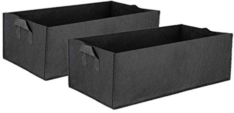 Yarnow Lot de 2 pots de fleurs carrés surélevés en tissu pour plantation de fleurs, légumes – Taille S