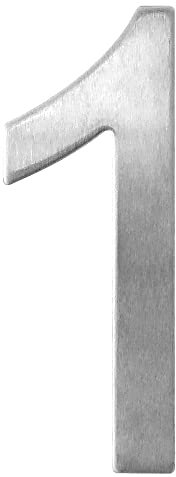 Número de casa, de acero inoxidable para atornillar, aspecto flotante, número de puerta de diseño (1, 10 cm)