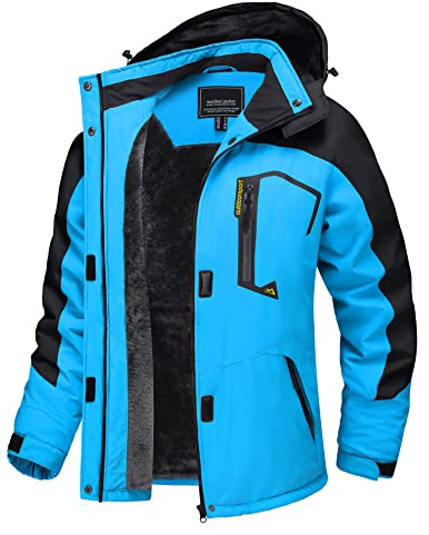 TACVASEN Veste Imperméable Femme Veste en Fleece pour Ski d'Hiver et Randonnée Extérieure avec Capuchon Détachable