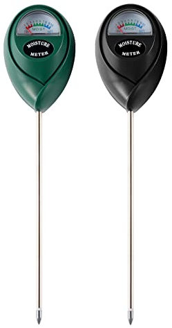 2 Packs Soil Moisture Meter, Plant Water Meter Moisture Meter for House Plants, Soil Tester Test Kit Soil Hygrometer Sensor for Garden Lawn Farm Indoor&Outdoor Use, No Battery Required (Black&Green)