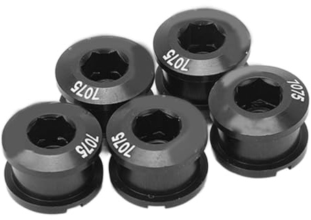 Alomejor 5Pcs Bicycle Chainring Bolts Aluminum Alloy Double Chainring Bolts for Road MTB Bicycle Crankset